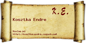 Kosztka Endre névjegykártya