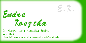 endre kosztka business card